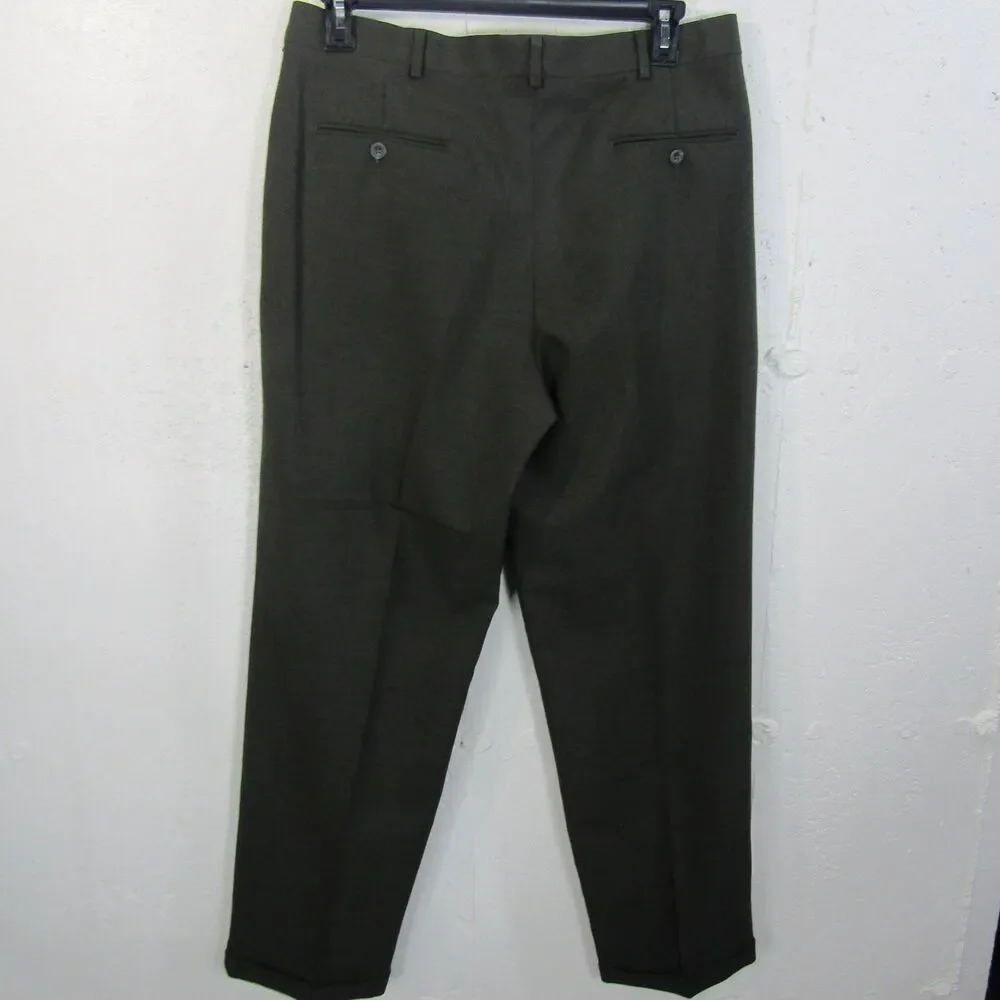 Action Choice by Levi Strauss & Co. Men's 36x32 Pleated Cuffed Dress Pants Olive